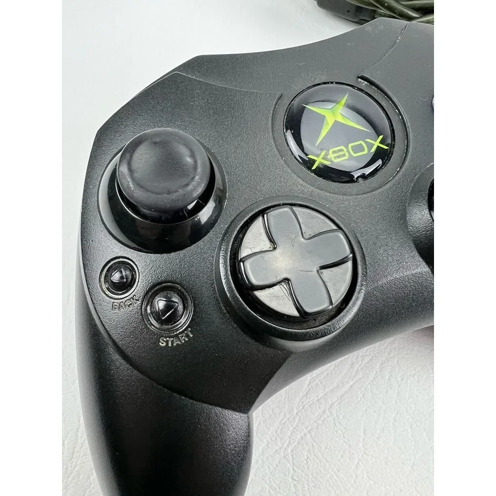 Original Wired Microsoft Xbox Controller S in Black No. X08-69873